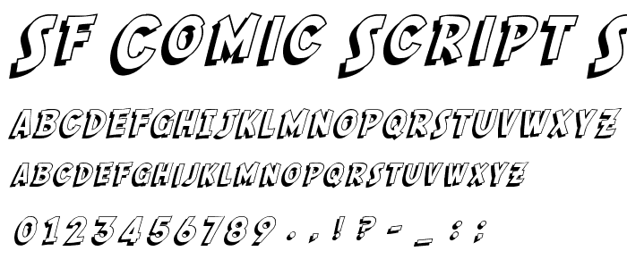 SF Comic Script Shaded font